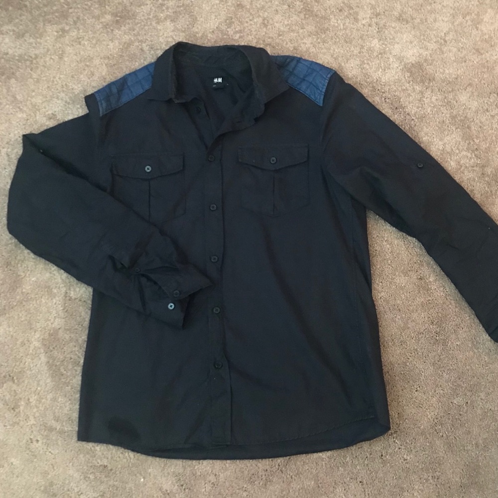 Black and Blue Button Down Shirt